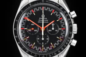 Omega First Generation/Second Execution Exotic Red Racing Speedmaster Professional Wristwatch, 1968 – estimate: £20,000-30,000