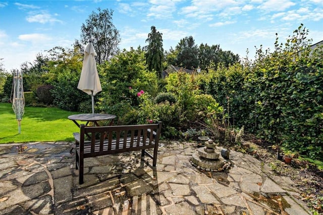 A garden seating area.