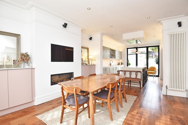 Modern dining space within the living kitchen.