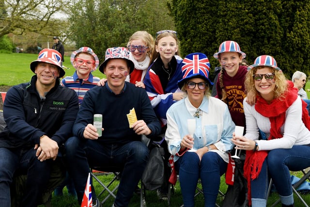 King Charles III coronation celebrations in Valley Gardens, Harrogate.
Pictured at the Valley Gardens are the Chalmers and Kinsell families dressed in red, white and blue.