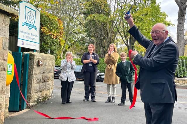 The unveiling of the new defibrillator at Brackenfield School saw a VIP guest list, including Harrogate's deputy mayor, Coun Robert Windass.