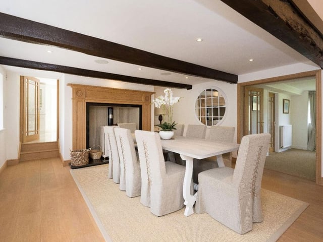 The property boasts neutral furnishings throughout which make the most of the unique space.