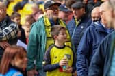 Harrogate Town supporters inside the EnviroVent Stadium. Pictures: Matt Kirkham