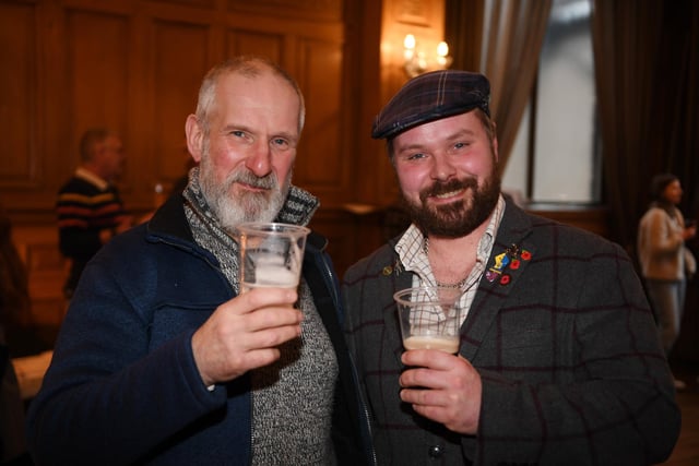 Paul Carass and James Carass enjoying a pint at the festival