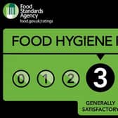 A takeaway in Harrogate has been given a three out of five food hygiene rating by the Food Standards Agency