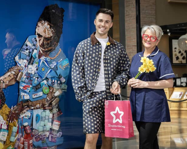 TV personality Joe Baggs has teamed up with end of life charity Marie Curie and Superdrug to launch ‘The Art of Care’ – a giant 3D artwork of a Marie Curie Healthcare Assistant caring for a patient, made of the items that the charity’s nursing teams say can make a big difference at the end of life.