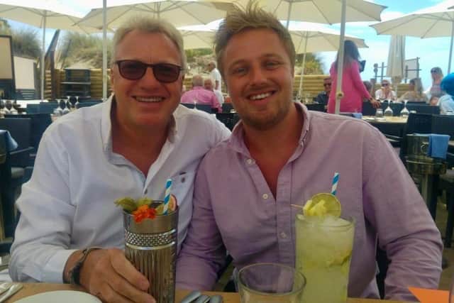 Remarkable story - Father Jonathan King pictured recently with his son James who has graduated from Northumbria University. (Picture contributed)