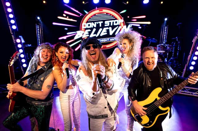 Coming soon - Entertainers presents Don’t Stop Believin’ 80s rock anthems music show at the Royal Hall, Harrogate.