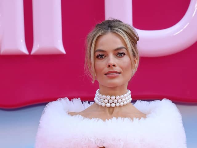 Margot Robbie attends the European premiere of 'Barbie' at Cineworld Leicester Square on July 12, 2023 in London (Photo by Lia Toby/Getty Images for Warner Bros.)