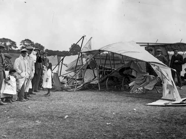 A crash landing in Harrogate more than 100 years ago - The latest meeting of Bishop Monkton’s Local History Group will reveal the untold history early aeroplanes in Harrogate (Picture contributed)
