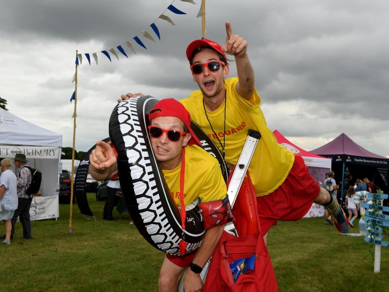 The lifeguards keeping the crowds entertained at the festival