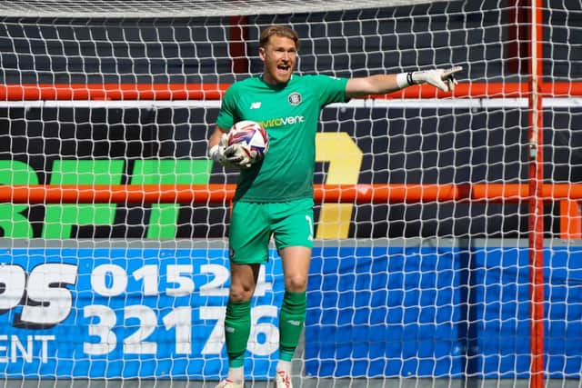 Mark Oxley made his only League Two start of the 2024/25 season as Harrogate Town beat Morecambe 2-1 on the final day. Picture: Matt Kirkham