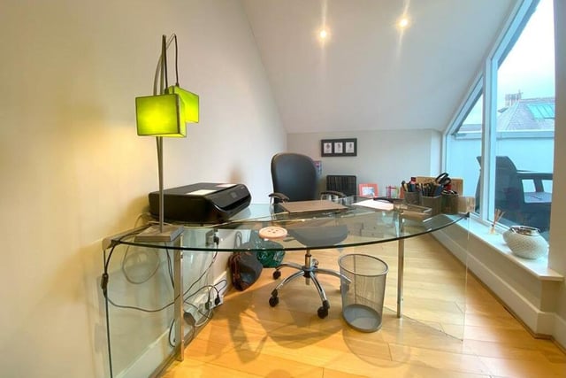 Home office space that is light and airy.