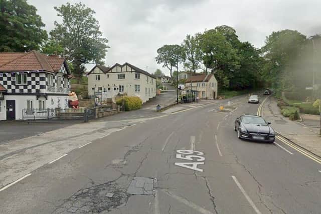 A cyclist has been injured after being hit by a car that failed to stop on a major road in Knaresborough