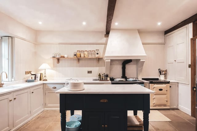The kitchen includes a breakfast area and is finished with quality bespoke shaker style units, and a refurbished oil fired Aga and separate electric Aga.