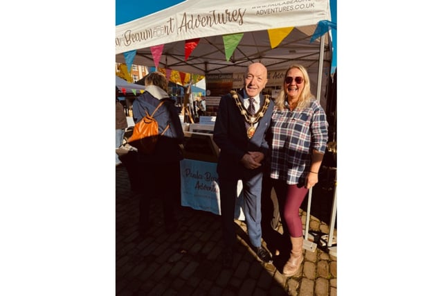Pictured: Paula Beaumont Adventures with Mayor of Ripon - Sid Hawke.