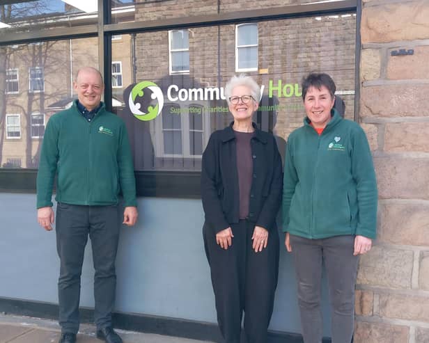 (left) Lifeline Harrogate's CEO Carl Good and (right) fundraising manager Ruth Skaife-Clarke with Kate Culverhouse of the Banks Group