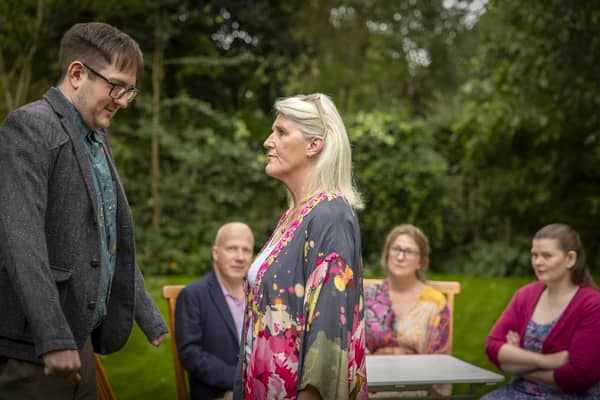 Dane Wright as Felix and Gil McVey as Flora in Humble Boy (credit: Raelene Goddard)
