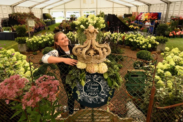 Kate Foley from Clitheroe pictured with her display at the Harrogate Autumn Flower Show