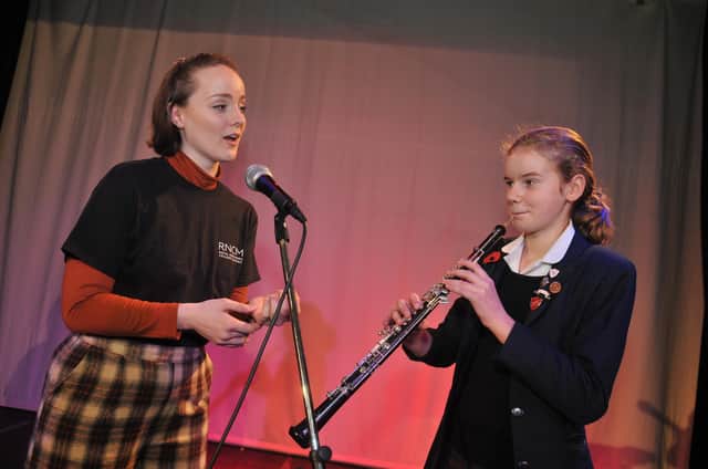 Learning from the best - A performer from the Royal Northern College of Music with a student from Harrogate Ladies’ College.