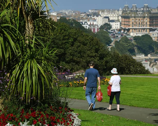 Another warm September day on the Soutrh Cliff of Scarborough.
Photographed for the Yorkshire Post by Jonathan Gawthorpe.
5th September 2023.