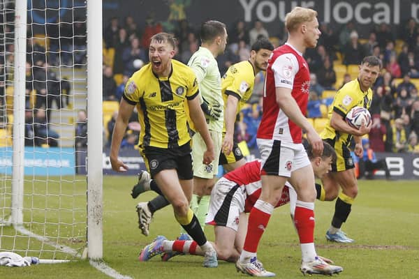 Harrogate Town beat Fleetwood 3-1 last time out at home, and have been in excellent form at Wetherby Road in recent months. Pictures: Paul Thompson/ProSportsImages