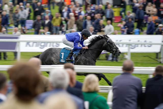 William Buick riding Mostabshir to victory in the Darley Novice Stakes at York Racecourse earlier this year. Picture: Alan Crowhurst/Getty Images