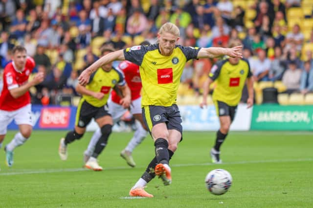 Wantaway striker Luke Armstrong's only goal of the 2023/24 season to date came from the penalty spot during a 2-0 home win over Morecambe in late August.