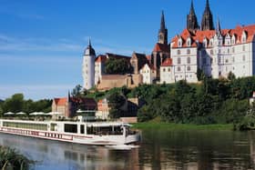 Viking Longship Beyla near the Albrechtsburg Castle along the Elbe River in Meissen, Germany. Image: Viking Cruises