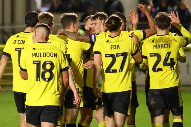 Harrogate Town will be looking to extend their superb run of recent home form, which has seen them win four of their last five matches at Wetherby Road, when they entertain Grimsby this Saturday. Pictures: Matt Kirkham