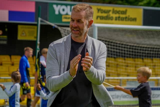Sulphurites boss Simon Weaver was a happy man following Saturday's thrashing of Solihull Moors. Picture: Matt Kirkham