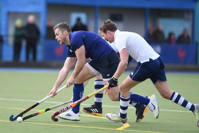 Charles Edmondson bagged a brace as Harrogate Hockey Club Men's 1st XI got the better of Sheffield University Bankers. Picture: Gerard Binks