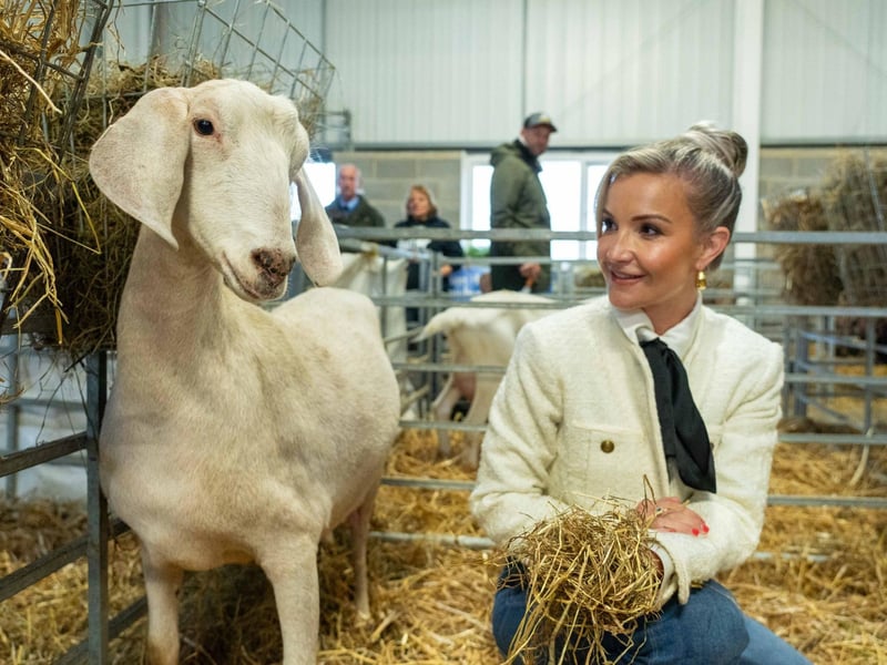 Helen Skelton with an Anglo Nubian Goat called Duchess