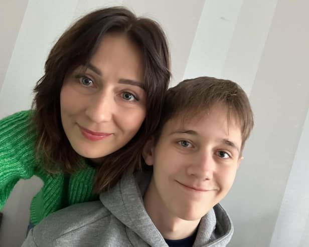 Mum Kamila Nowicka, 39, gave up her job to care for her teenage son,  Alan, a student at Ripon Grammar School. (Picture contributed)