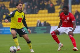 Harrogate Town midfielder Levi Sutton in League Two action against Crewe Alexandra. Pictures: Matt Kirkham