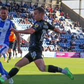 Harrogate Town forward Jack Muldoon in action during last weekend's 2-1 defeat at Colchester United. Pictures: Matt Kirkham
