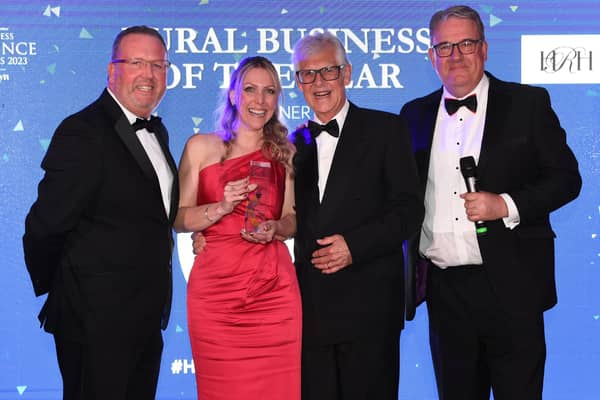 Presenting the award for Best Rural Business to Claire Baxter Gallery at the Harrogate Advertiser Business Excellence Awards.