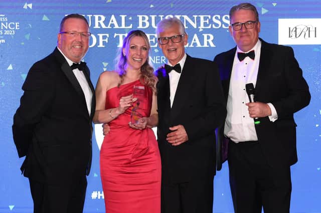 Presenting the award for Best Rural Business to Claire Baxter Gallery at the Harrogate Advertiser Business Excellence Awards.