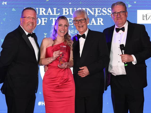 Presenting the award for Best Rural Business to Claire Baxter Gallery at the Harrogate Advertiser Business Excellence Awards.