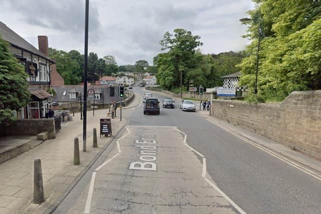 A woman pedestrian was taken to hospital with minor injuries following a collision with a car on Bond End and Waterside in Knaresborough