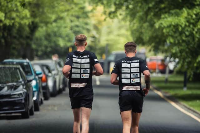 Former Harrogate school friends Ollie Ward, aged 26, and Jeremy Butterfield, aged 26, who are running ultra marathons in tribute to loved ones.