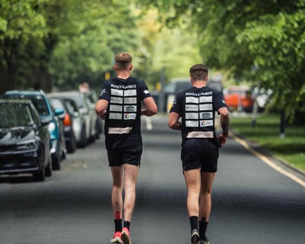 Former Harrogate school friends Ollie Ward, aged 26, and Jeremy Butterfield, aged 26, who are running ultra marathons in tribute to loved ones.