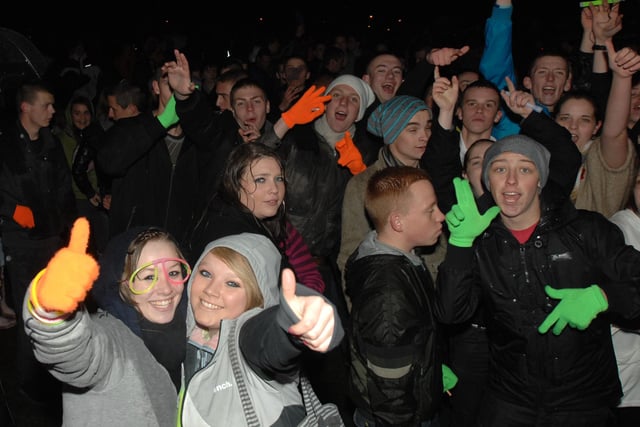 A great party atmosphere at the Harrogate Stray Bonfire just before the fireworks display in 2009