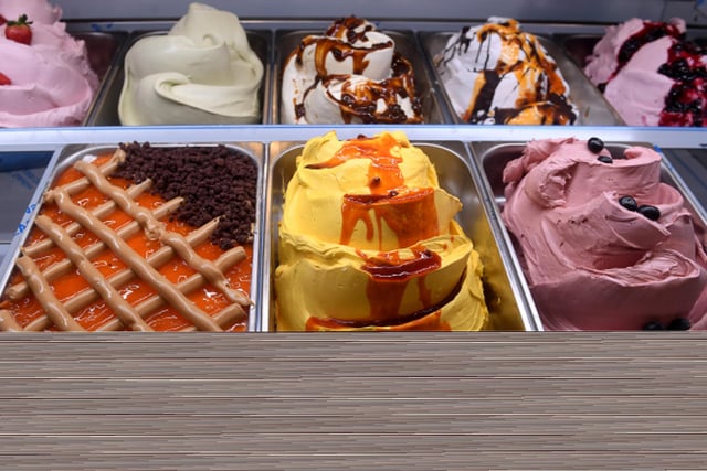 A wide selection of delicious looking ice cream flavours on display at the show