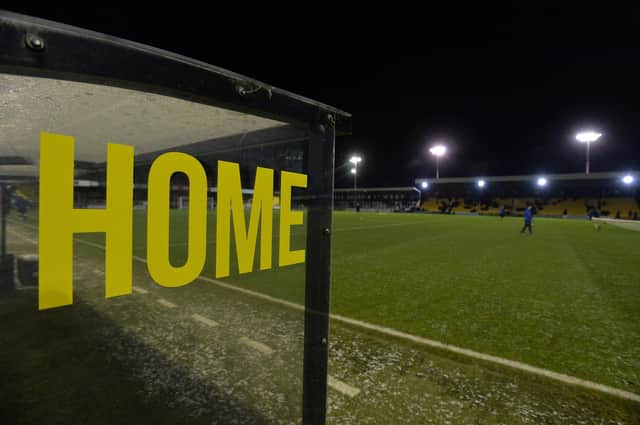 Harrogate Town AFC are asking supporters help clear the protective frost covers from the pitch at EnviroVent Stadium on Saturday morning. (Picture Bruce Rollinson)