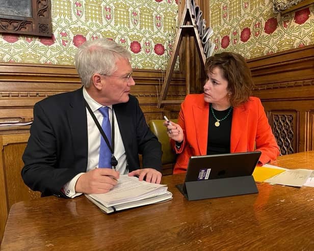 Harrogate MP Andrew Jones has hailed new funding for Harrogate Hospital -  Pictured are Mr Jones with the Secretary of State for Health, Rt Hon Victoria Atkins MP. (Picture contributed)