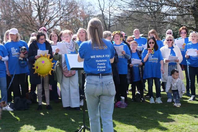 Flash mob - Yorkshire Cancer Research surprised shoppers in Harrogate with the support of members of Lucy’s Pop Choir. (Picture contributed)