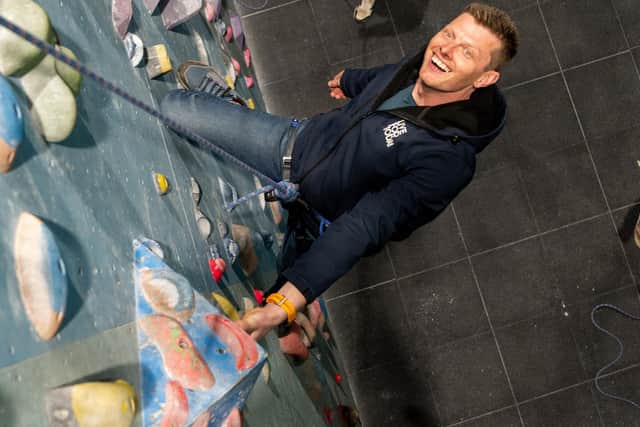 Dan and Mark are aiming to tap into the popularity of indoor climbing as the sport takes centre stage in the Paris Olympics this summer. Photo: Izak Jackson