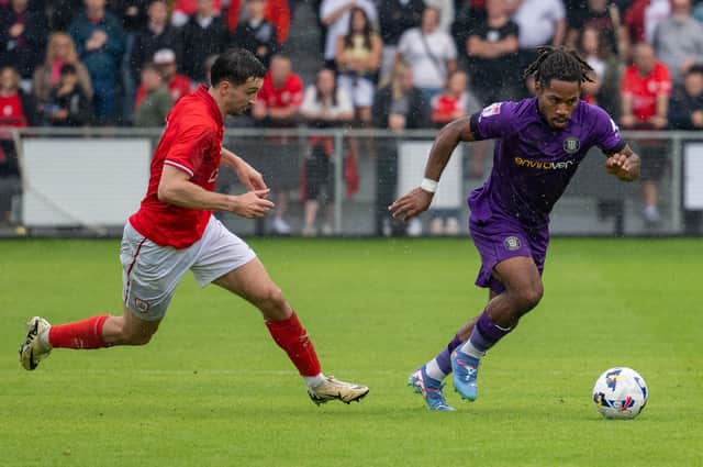 Harrogate Town suffered a 3-0 home defeat to Barnsley in their last pre-season outing. Pictures: Ian Lyall/ProSportsImages