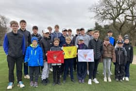 Juniors at Harrogate Golf Club proudly displaying their 'Season 50' pin flags. Picture: Submitted